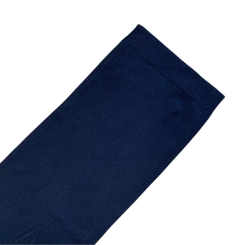 Hermes Knit Cable Scarf Shawl Cashmere Navy Classic Luxury Soft Warm Comfortable