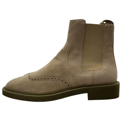 Hermes Side Gore Boots Short Shoes Suede Beige Luxury Sophisticated Adult Style
