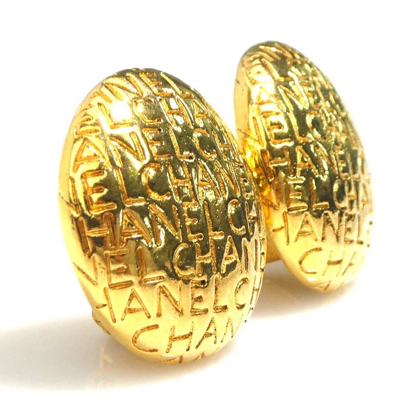 Chanel Earrings Logo Gold Plated