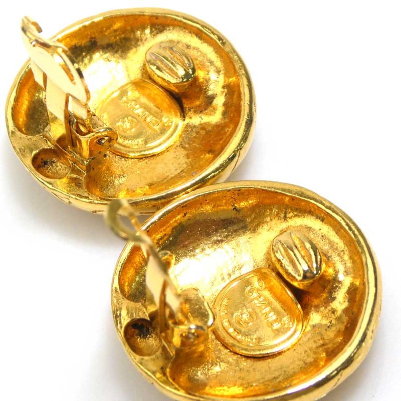 Chanel Earrings Logo Gold Plated