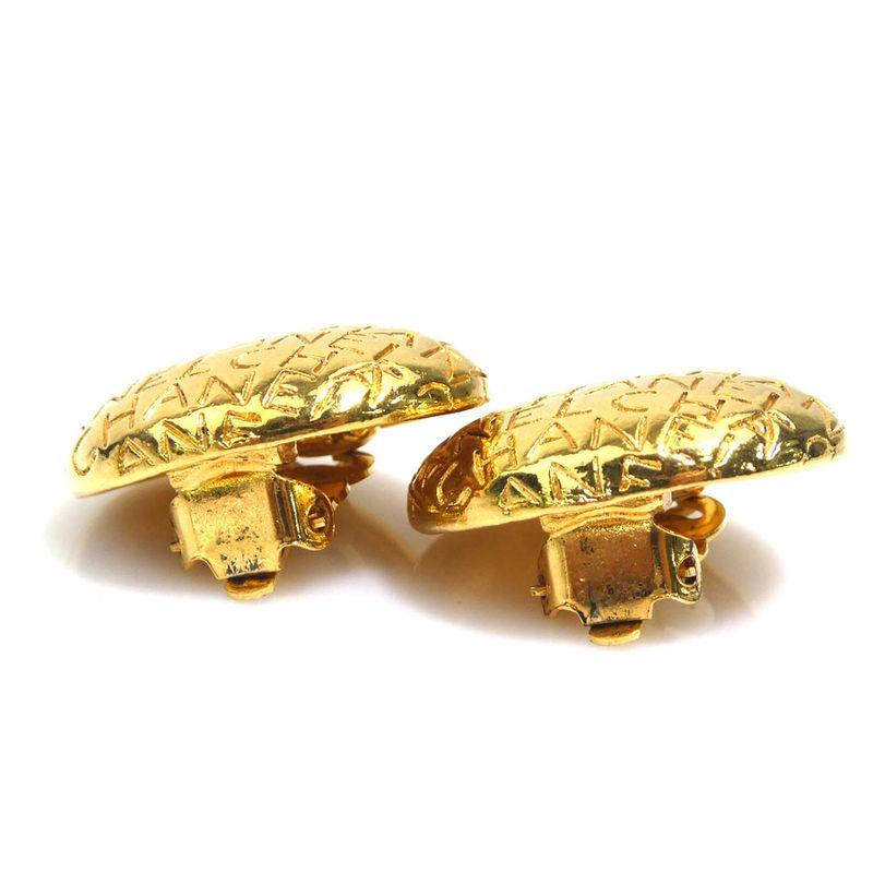 Chanel Earrings Logo Gold Plated