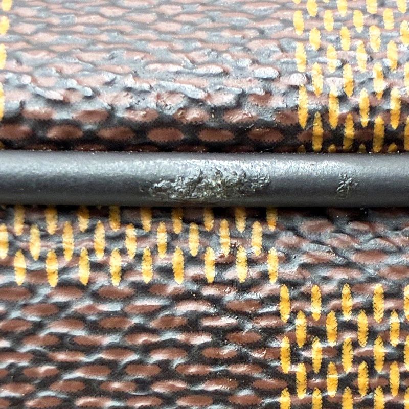 Louis Vuitton Clutch Pochette Kasai Brown Leather Damier Ebene