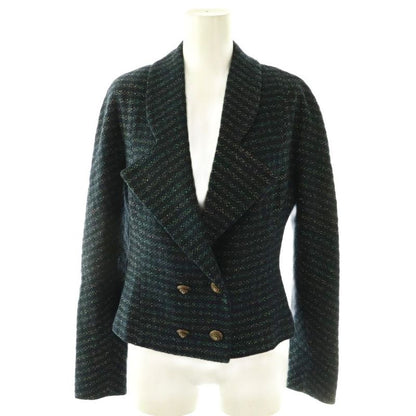 Fendi Suit Set Jacket Tight Skirt Lame 38 Black Multicolor ES