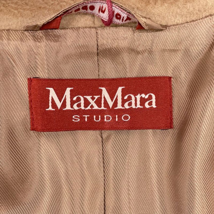 Max Mara Maxmara Studio Camel Wall 100 Belted Coat US 6