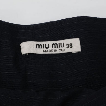 Miu Miu Pinstripe Skirt Belt Pleats 38