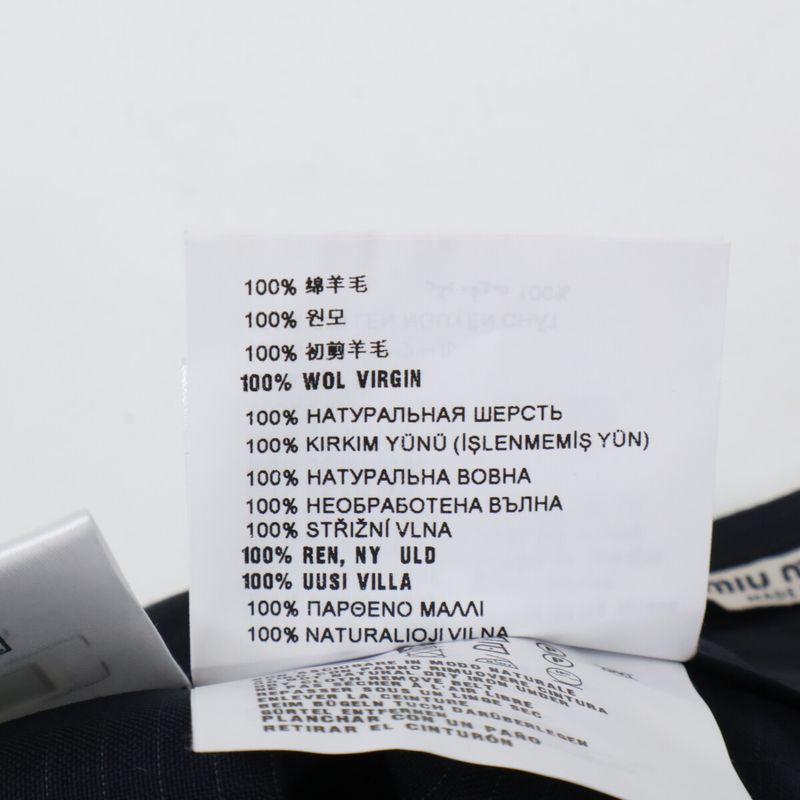 Miu Miu Pinstripe Skirt Belt Pleats 38