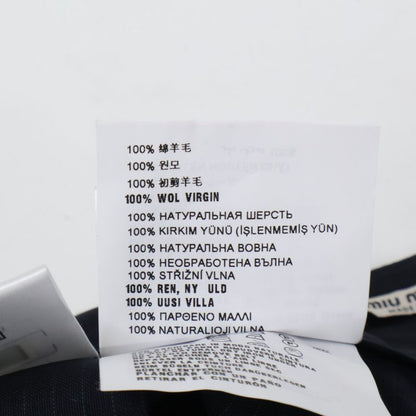 Miu Miu Pinstripe Skirt Belt Pleats 38
