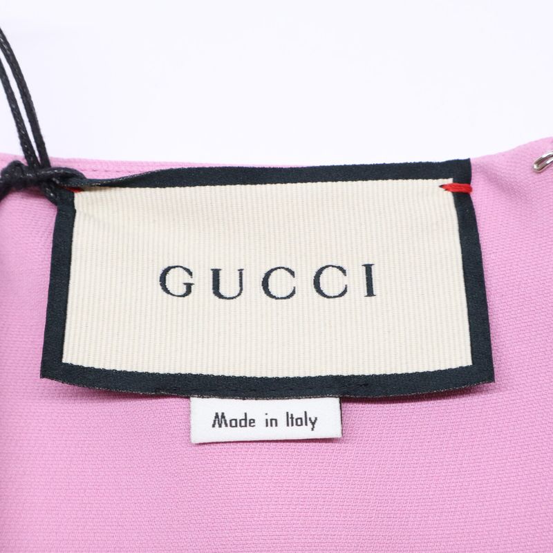 Gucci Pink Wool Silk Sleeveless Creep Dress