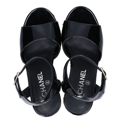 Chanel Patent Leather Camellia Sandal