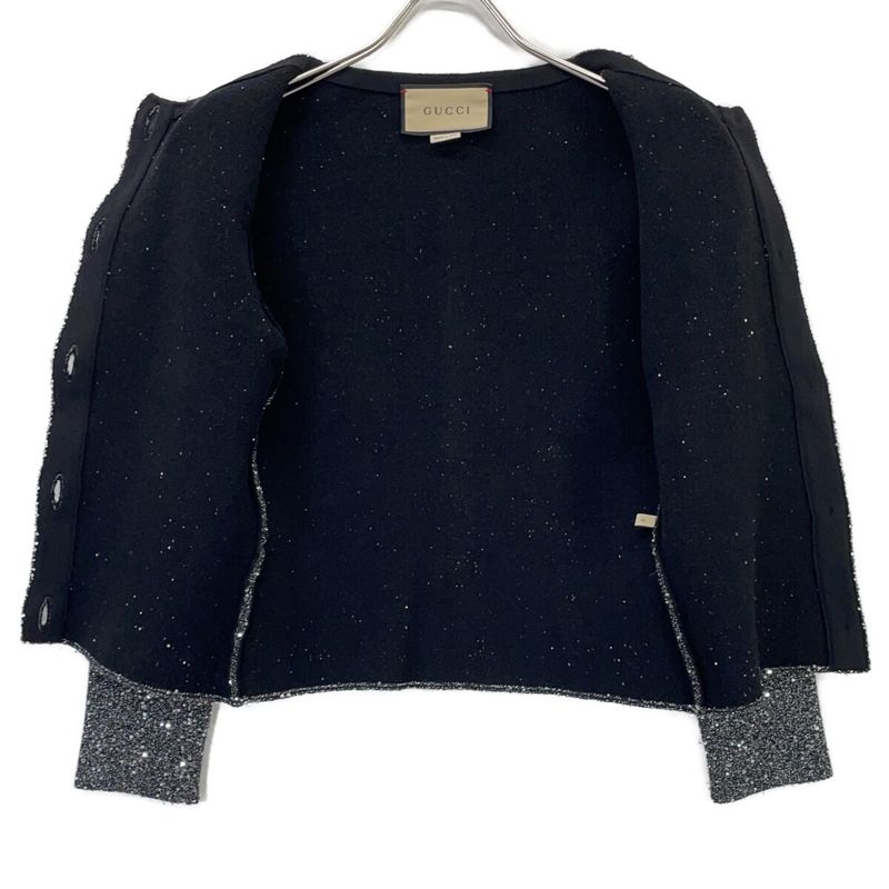 Gucci Gray Sequin Knit Cardigan