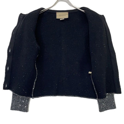 Gucci Gray Sequin Knit Cardigan