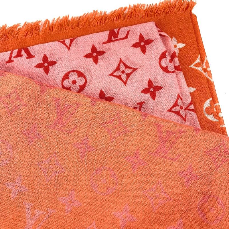 Louis Vuitton Shawl Etole Monogram Sunrise Orange Scarf