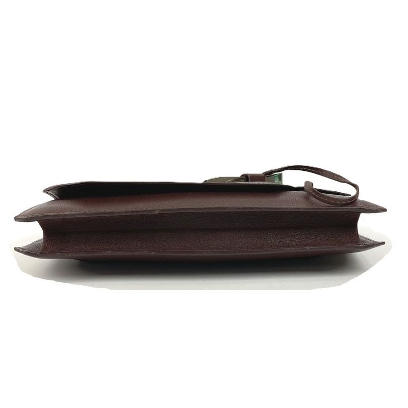 Hermes Clutch Envelope Leather Brown