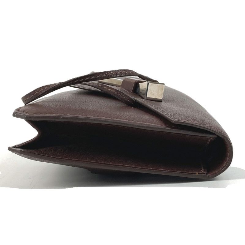 Hermes Clutch Envelope Leather Brown