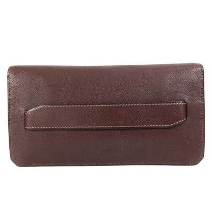 Hermes Clutch Envelope Leather Brown
