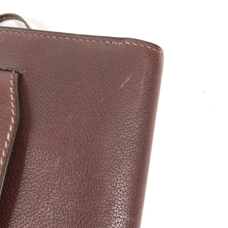 Hermes Clutch Envelope Leather Brown