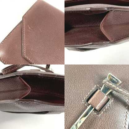 Hermes Clutch Envelope Leather Brown