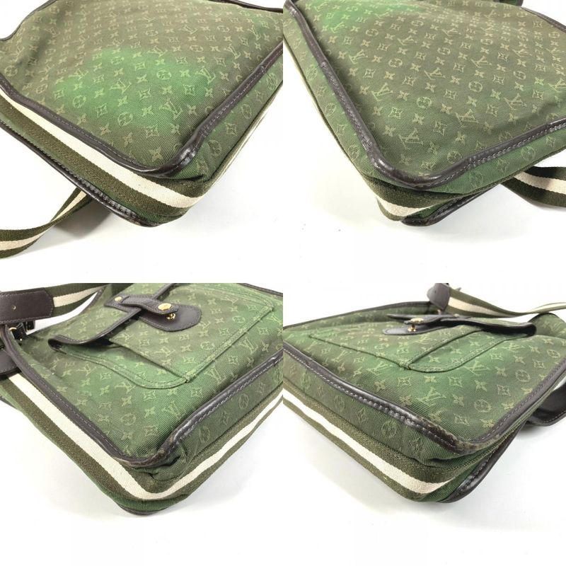 Louis Vuitton Shoulder Bag Besace Marie Kate Leather Canvas Khaki