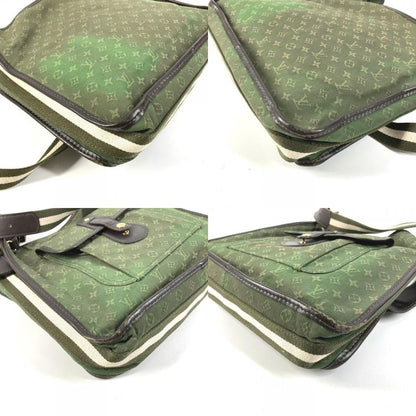 Louis Vuitton Shoulder Bag Besace Marie Kate Leather Canvas Khaki