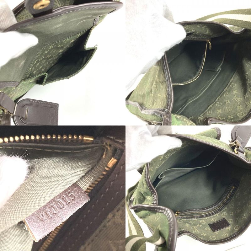 Louis Vuitton Shoulder Bag Besace Marie Kate Leather Canvas Khaki