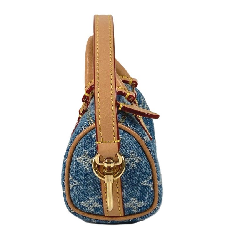 Louis Vuitton Key Holder Bijou Sac Micro Speedy Monogram Denim Blue Handbag