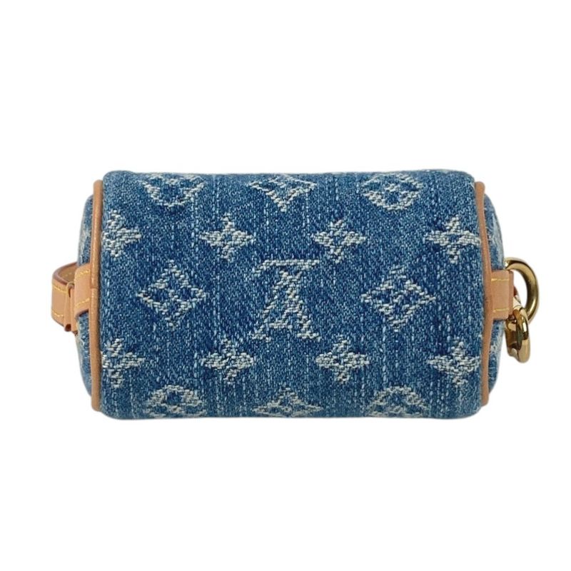 Louis Vuitton Key Holder Bijou Sac Micro Speedy Monogram Denim Blue Handbag