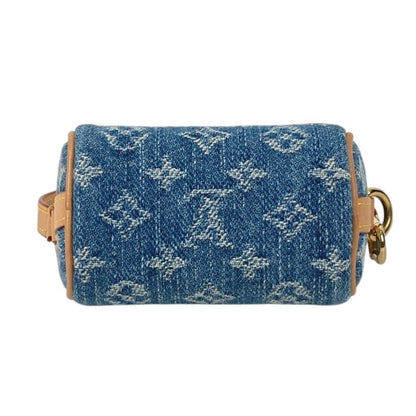 Louis Vuitton Key Holder Bijou Sac Micro Speedy Monogram Denim Blue Handbag