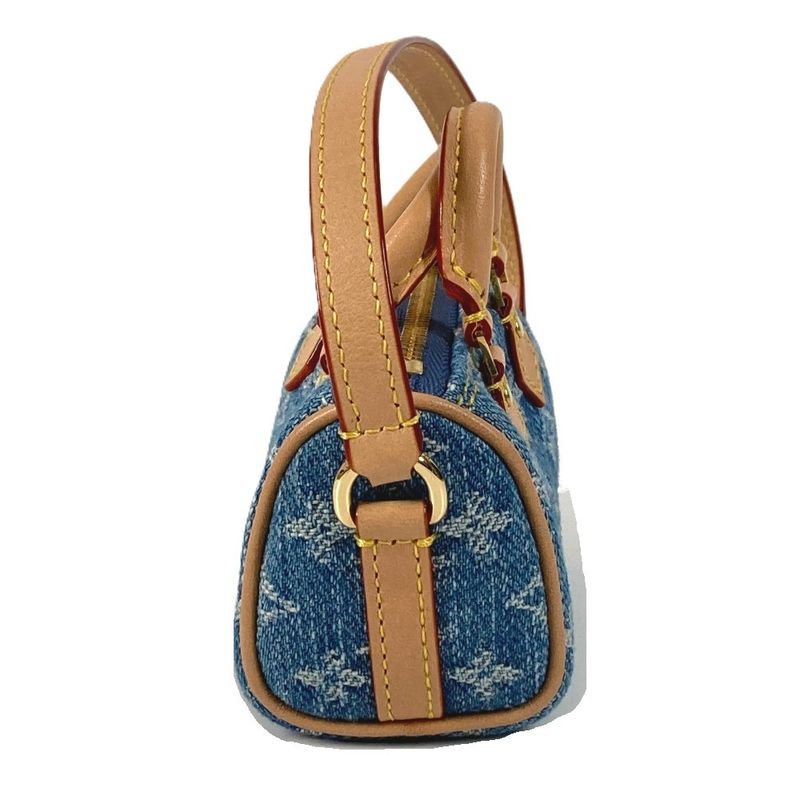 Louis Vuitton Key Holder Bijou Sac Micro Speedy Monogram Denim Blue Handbag