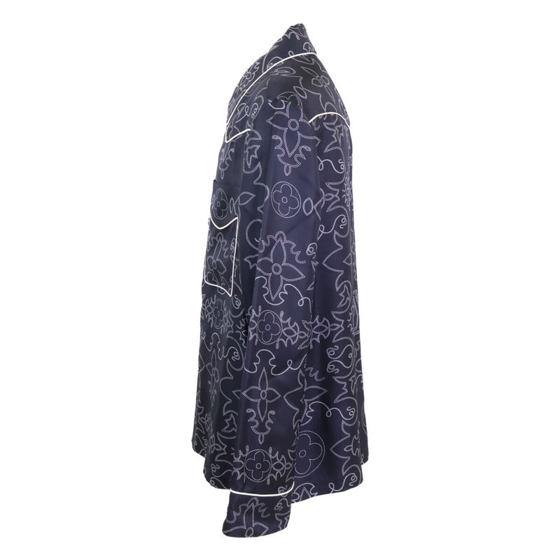 Louis Vuitton Mrr Printed Long Sleeve Silk Pajama Overshirt