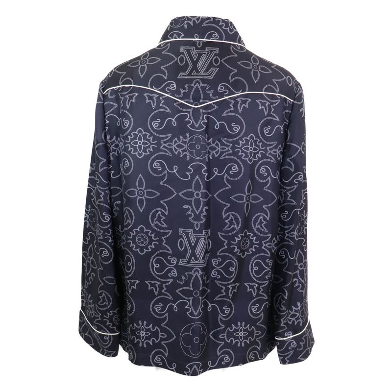 Louis Vuitton Mrr Printed Long Sleeve Silk Pajama Overshirt