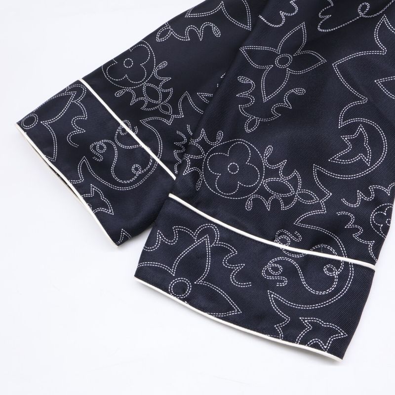 Louis Vuitton Mrr Printed Long Sleeve Silk Pajama Overshirt