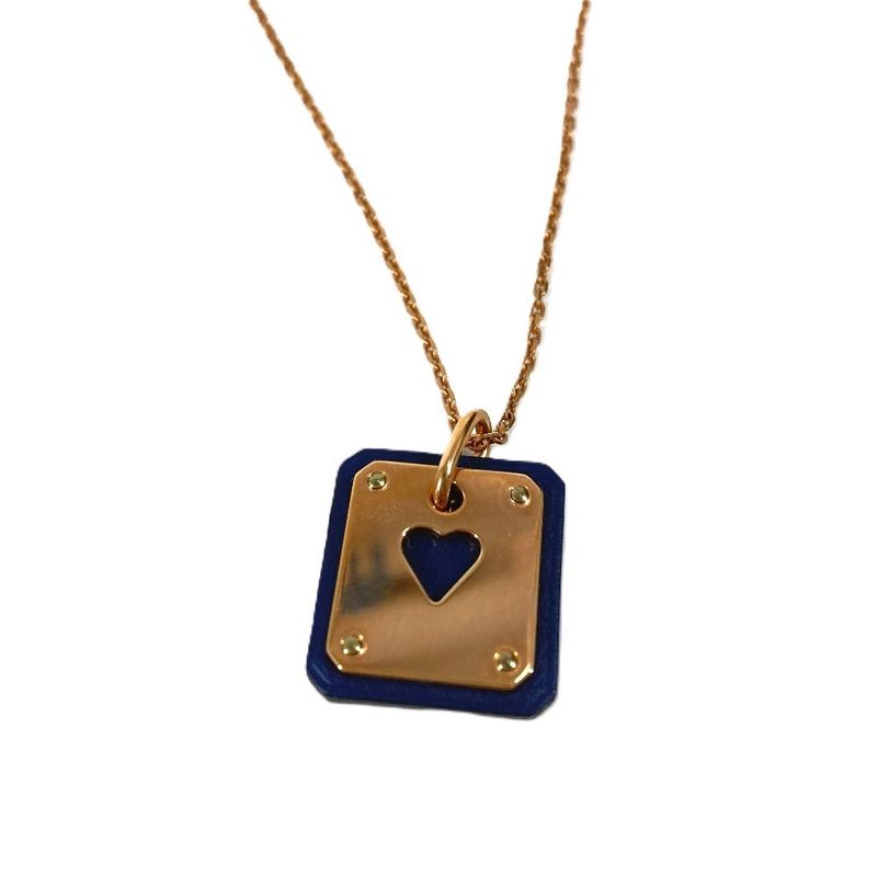 Hermes Necklace Asdukuru PM Asdukur PM Leather Black