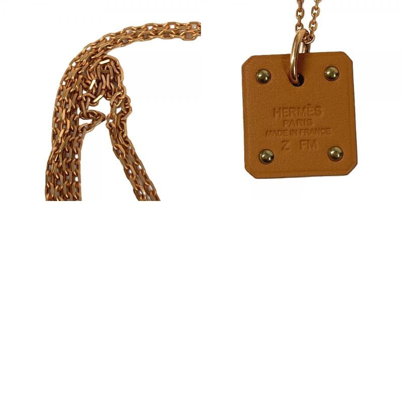 Hermes Necklace Asdukuru PM Asdukur PM Leather Black