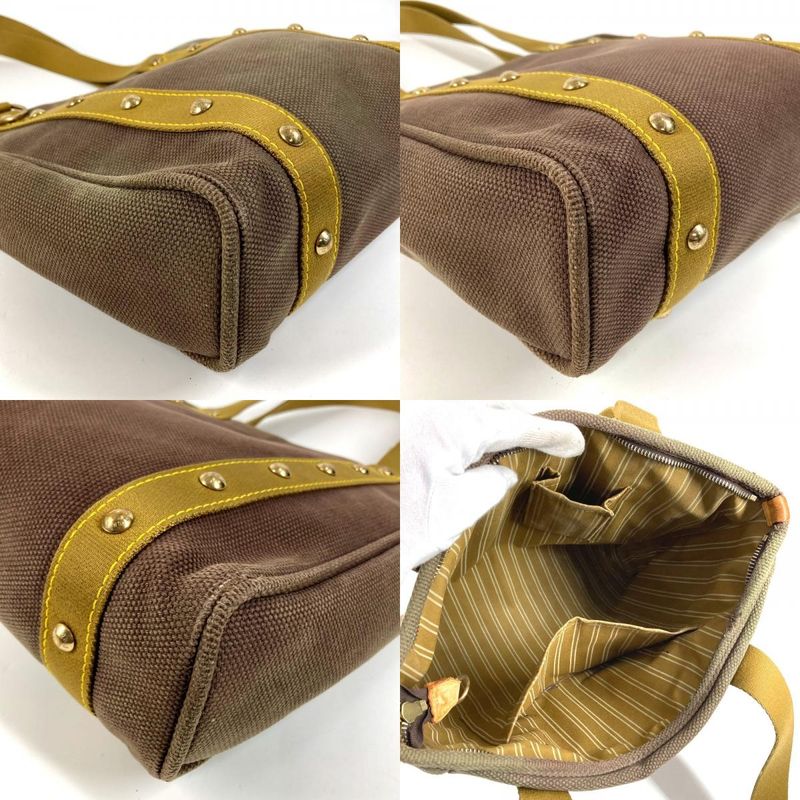 Louis Vuitton Shoulder Bag Cabas MM Cotton Khaki