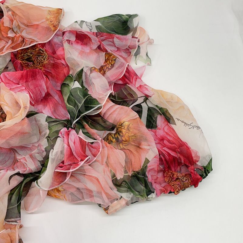 Dolce & Gabbana Camellia Print Silk Blouse 50