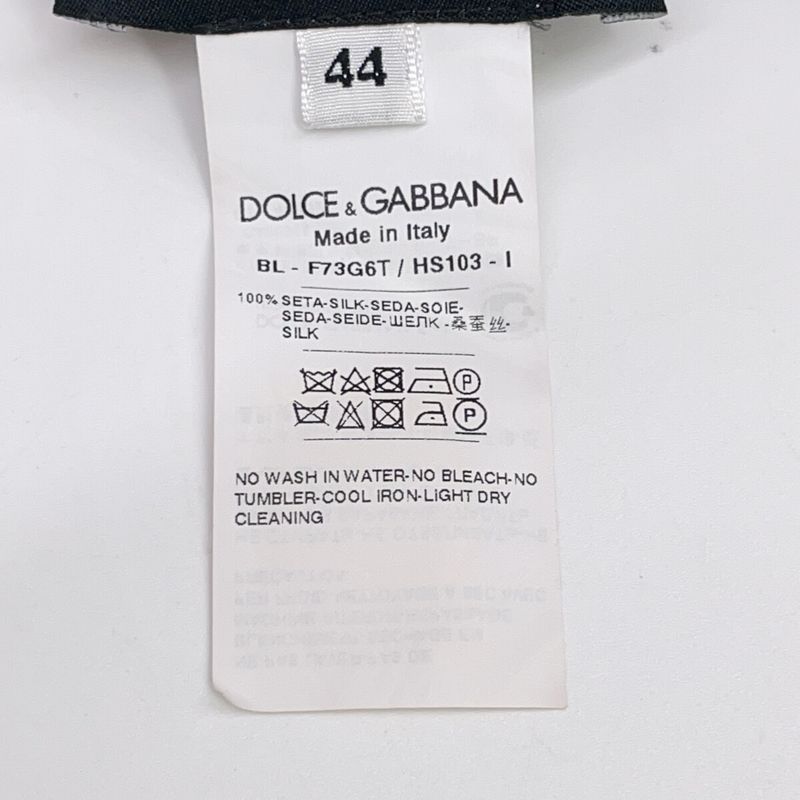 Dolce & Gabbana Rose Print Off Shoulder Silk Blouse 44