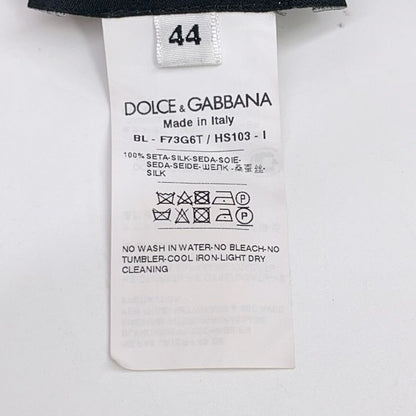Dolce & Gabbana Rose Print Off Shoulder Silk Blouse 44