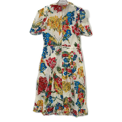 Gucci Ivory Flower Print Pearl Button Shirt Dress 38