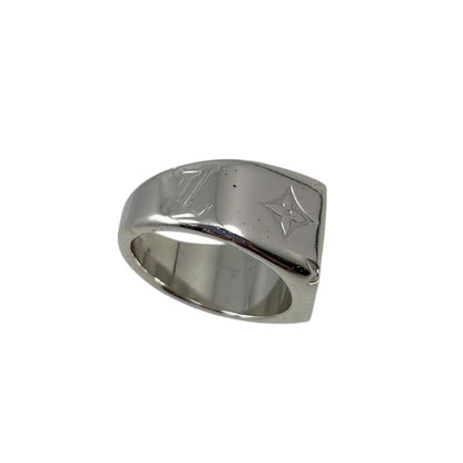 Louis Vuitton Ring Signet M Monogram Flower Silver