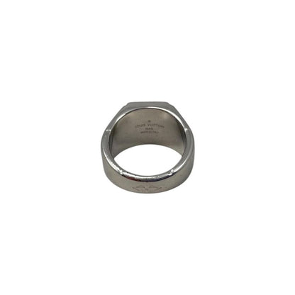 Louis Vuitton Ring Signet M Monogram Flower Silver