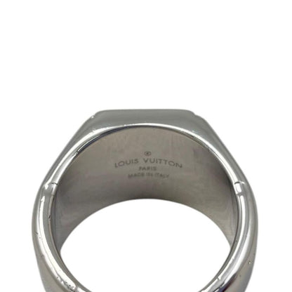 Louis Vuitton Ring Signet M Monogram Flower Silver