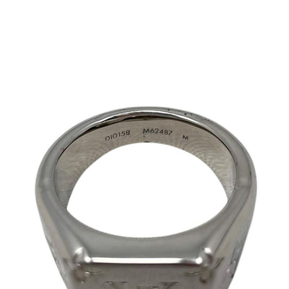 Louis Vuitton Ring Signet M Monogram Flower Silver