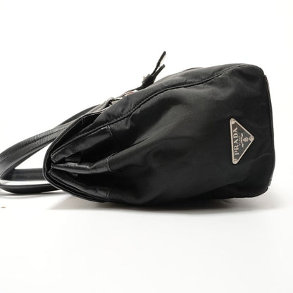 Prada Shoulder Bag Nylon Leather Triangle Logo Buckle