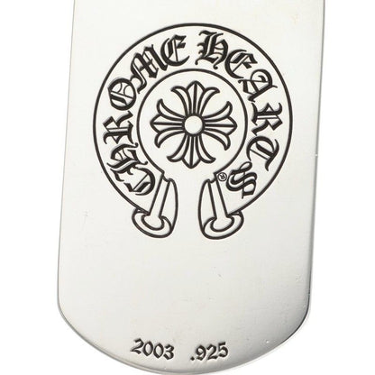 Chrome Hearts Kyosuke Himuro Large Dog Tag Angel Horse Shoe Logo Silver