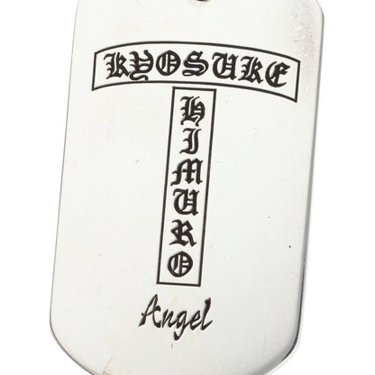 Chrome Hearts Kyosuke Himuro Large Dog Tag Angel Horse Shoe Logo Silver