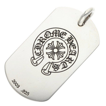 Chrome Hearts Kyosuke Himuro Large Dog Tag Angel Horse Shoe Logo Silver