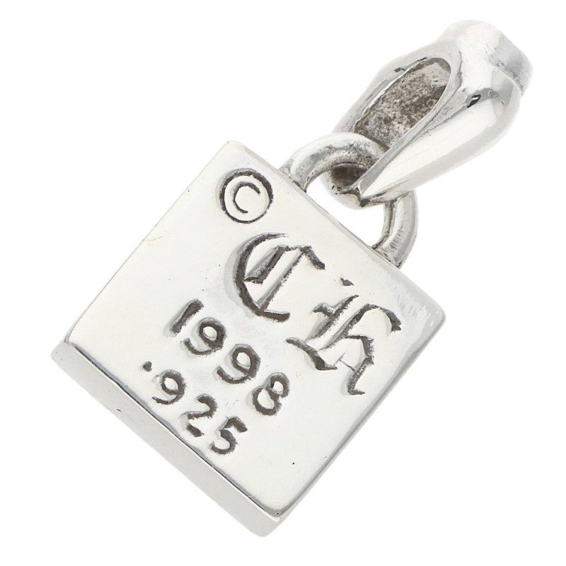 Chrome Hearts Framed Heart Charm Silver Necklace Top