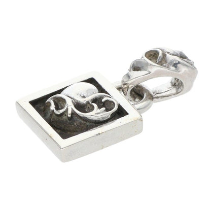 Chrome Hearts Framed Heart Charm Silver Necklace Top