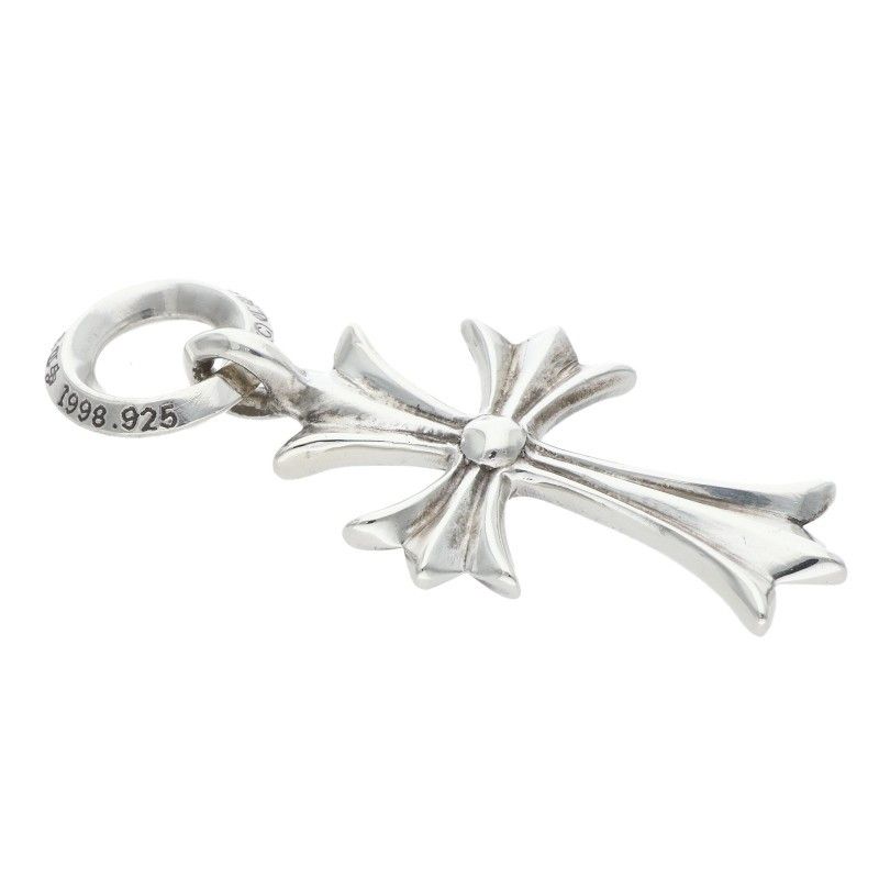 Chrome Hearts Tiny CH Cross Charm Silver Necklace Top
