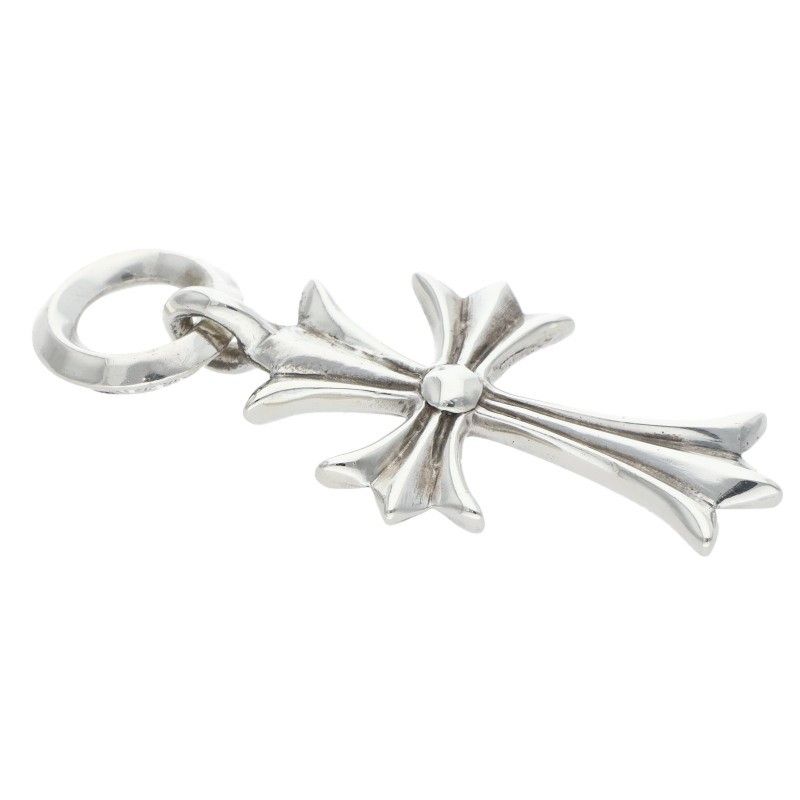 Chrome Hearts Tiny CH Cross Charm Silver Necklace Top